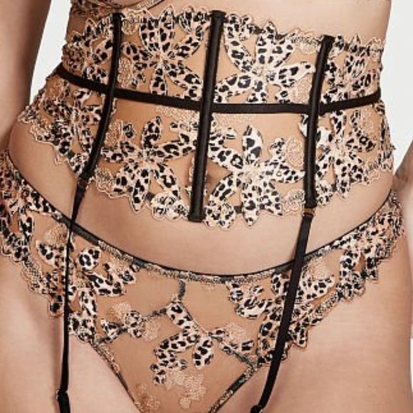 VS Very Sexy Floral Embroidered Thong Panty & Waist Cincher Leopard - Picture 5 of 16